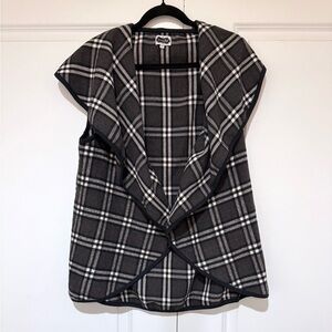 Womens Mud Pie Black and White Vest Wrap OS
